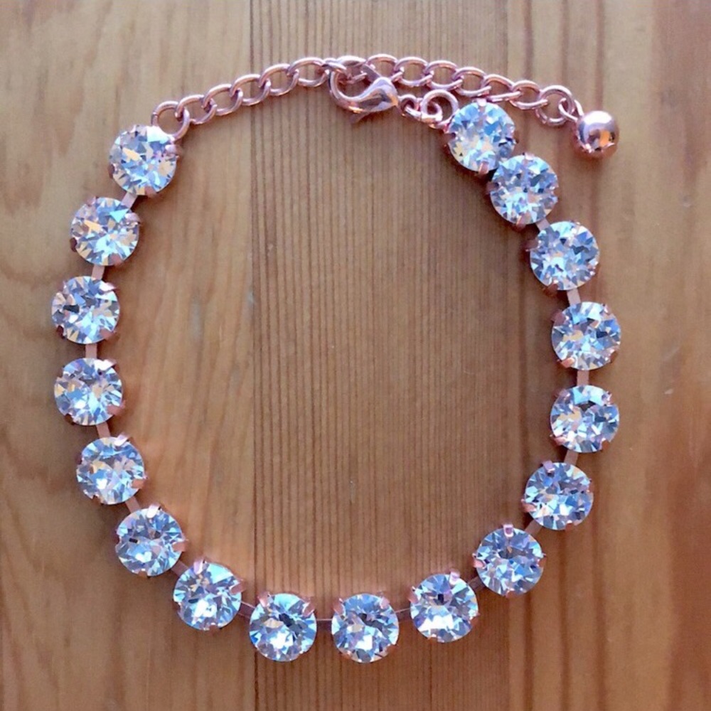 Rose Gold Crystal Tennis Bracelet
